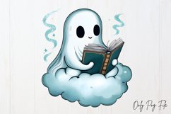 Bookish Ghost Sublimation Clipart, Sublimation PNG Product Image 1