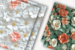 Cream Floral Texture Digital Paper Product Image 2