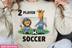 2 Player Soccer PNG, Cute Animal Sublimation PNG Product Image 2