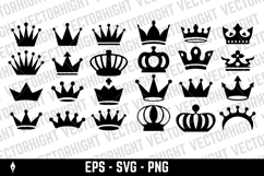 A black and white vector set of crown icons. Product Image 2