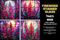 Stained Glass Fireweed Square Coaster - 04 Variations Product Image 1