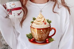 Christmas Cake Clipart, Christmas Cappuccino Clipart Product Image 2