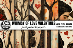 Whimsy of Love Valentines Collage Patterns PNG Product Image 1