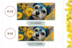 Cartoon Dog Mug Design, Yorkshire Terrier Mug, Floral Mug Product Image 2