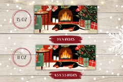 Cartoon Christmas Dog Mug Wrap, Christmas Tree Mug Template Product Image 2