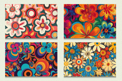 Abstract Groovy Flowers Cutting Boards sublimation Design Product Image 2