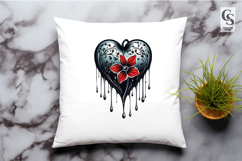 Gothic Dark Bleeding Heart Clipart Sublimation PNG Product Image 2