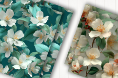 White Blossom Floral Digital Paper Product Image 2