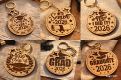 Graduation 2026 Keychain SVG Bundle | Keyring | Glowforge Product Image 2