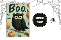 Boo Halloween Garden Flag, Halloween Owl Garden Flag Product Image 2