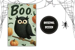 Boo Halloween Garden Flag, Halloween Owl Garden Flag Product Image 2