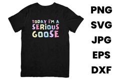 Colorful Today I&#039;m A Serious Goose Funny Humor SVG Product Image 2