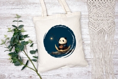 Cartoon Panda Illustration, Cute Panda PNG, Night PNG Product Image 2