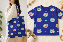 Cute Tiger Seamless Pattern PNG Product Image 2