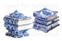 Blue Toile, Ephemera, PNG, Clipart, Junk Journal, flowers Product Image 2