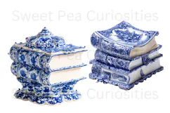 Blue Toile, Ephemera, PNG, Clipart, Junk Journal, flowers Product Image 2