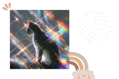 Glitter Cat Pillow Case, Glitch Pillow Design, Cat PNG Product Image 2