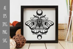 Magical, Boho Butterfly with Two Moons SVG Product Image 2