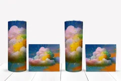Art Tumbler Wrap, Clouds Tumbler Sublimation, Sky PNG Product Image 2