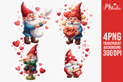 Valentine Gnome PNG Cute Love Gnomes Clipart Product Image 1