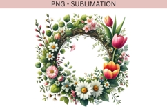 Spring wreath png design for T-shirts Product Image 2