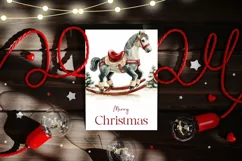 Watercolor Christmas Greeting Cards, Christmas Horse PNG Product Image 2
