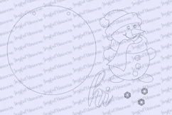 Snowman Christmas Round Sign SVG | Christmas Door Hanger SVG Product Image 3