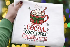 Hot Cocoa Christmas PNG, Cocoa Cozy Socks And Christmas Product Image 4