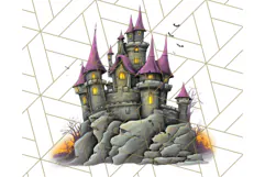 Halloween Buildings Clipart PNG, Haunted Houses Art Product Image 2