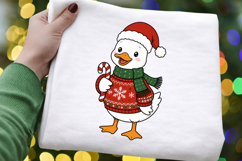 Cute Christmas Duck PNG, Candy Cane Duck Sublimation Design Product Image 5
