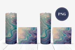 Blue Tumbler Sublimation Designs, Abstract Tumbler Wrap Product Image 2