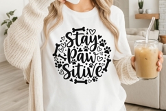 Stay pawsitive Svg, Dog Lover Svg, Dog Mom Svg, Dog Pun Svg. Product Image 3