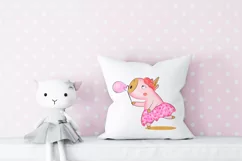Cute Pink unicorn girl. Sublimation, PNG. Product Image 2