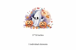 Trick or Treat, Halloween Lettering PNG, Ghost and Pumpkin Product Image 2