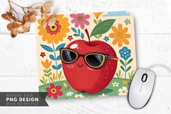 Funky Apple Design Mouse Pad PNG Design Product Image 1