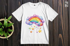 Watercolor Rainbow Cloud Star Clipart PNG Product Image 2