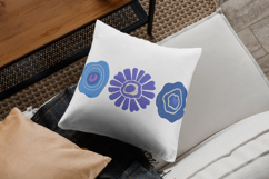 Blue Abstract Flower Trio Modern Embroidery Design Product Image 2