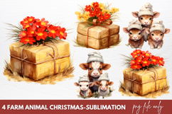 Christmas Farm Animals Clipart Christmas Animals Product Image 1