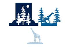 Giraffes in The Forest at Night Pop Up Box Layered Papercut Product Image 2