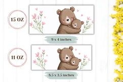 Bear Hugs For Mom Mug Design, Cartoon Bear Mug Sublimation Product Image 2