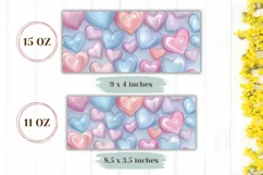 Cartoon Love Mug Design, Pastel Love Hearts Mug Template Product Image 2