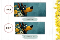 Doberman Mug Design, Flowers Mug, Doberman Pinscher Dog PNG Product Image 2