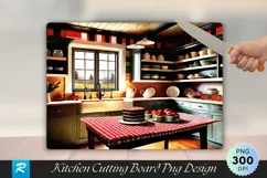 Farmhouse Kitchen with Holiday Treats Cutting Board PNG Product Image 1