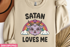 Satan Loves Me PNG, Cute Baphomet Sublimation P Product Image 2