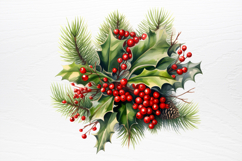 Winter Christmas Greenery Clipart PNG Product Image 2