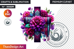 Floral Day of Dead Crosses Clipart Sugar skull PNG catrina Product Image 1