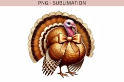 Thankful Turkey Day PNG, Thanksgiving Turkey Sublimation Product Image 4
