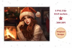 Christmas Girl Sublimation, Printable Christmas Puzzle PNG Product Image 2