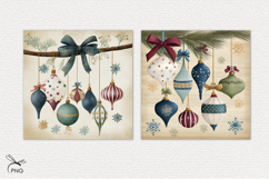 Christmas tree decorations digital paper, background clipart Product Image 2