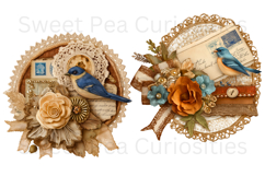 Tags, Flowers, Label, Ephemera, PNG, Junk Journal, clipart Product Image 2
